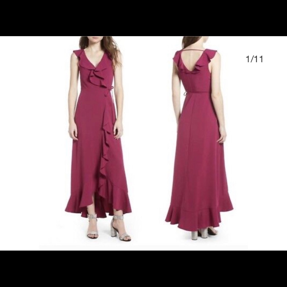 Maroon Ruffled Dress